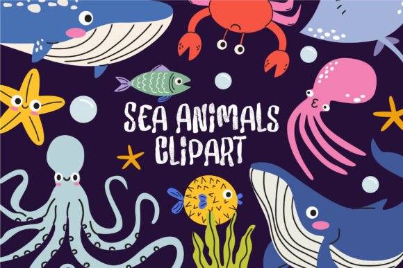Download Cute Sea Animals Vector Clipart - Animal Collection