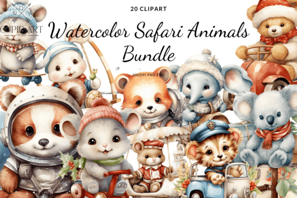 Download Watercolor Safari Animals Bundle - Animal Collection