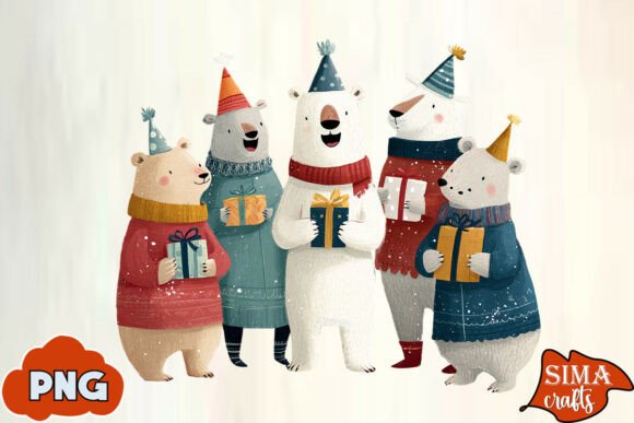 Download Christmas Animals Celebrating Polar Bear - Animal Collection