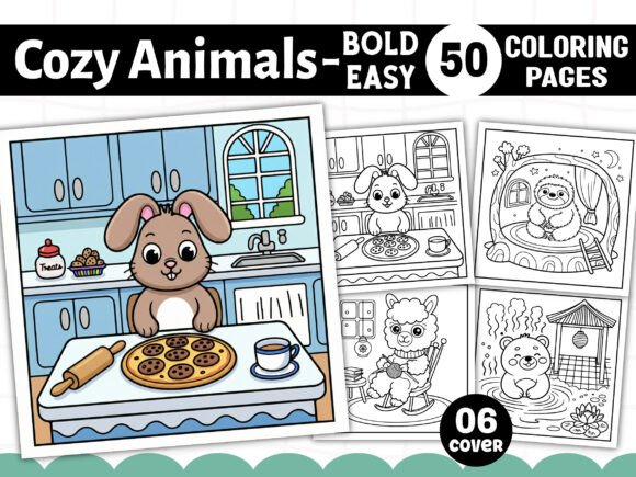 Download Bold Easy Cozy Animals Coloring Pages - Animal Collection