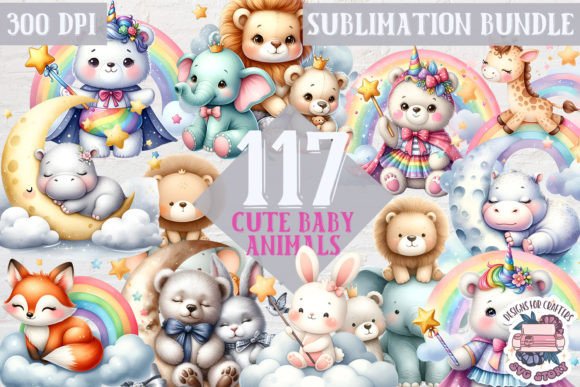 Download Nursery Animals Sublimation Bundle 117 - Animal Collection