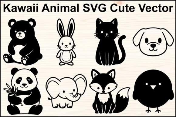 Download Cute Animal SVG Bundle Kawaii Set - Animal Collection