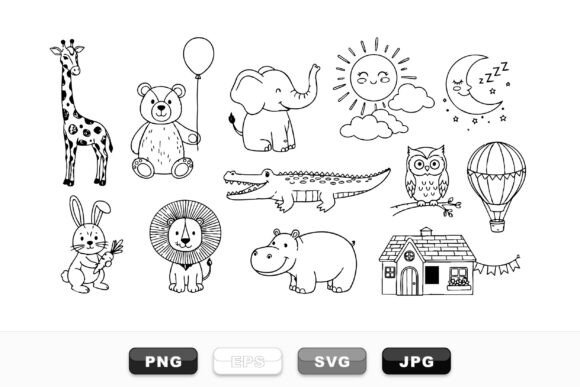 Download Cute Safari Animal Clipart Set - Premium Resources
