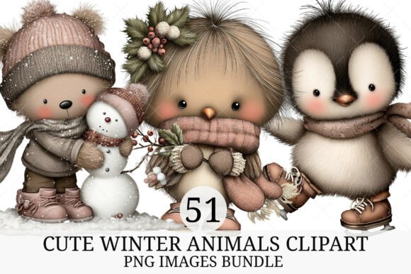 Download Cute Winter Animals Clipart - Animal Collection