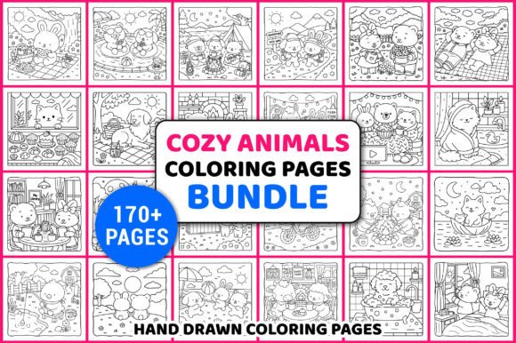 Download Cozy Animals Coloring Pages Bundle - Animal Collection