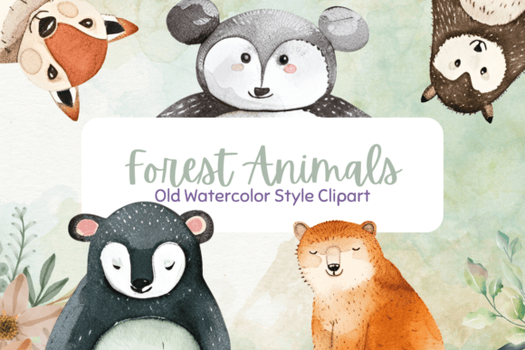 Download Vintage Watercolor Forest Animal Clipart - Animal Collection