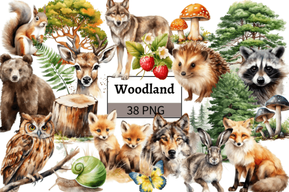 Download Watercolor Woodland Animals Illustration - Animal Collection