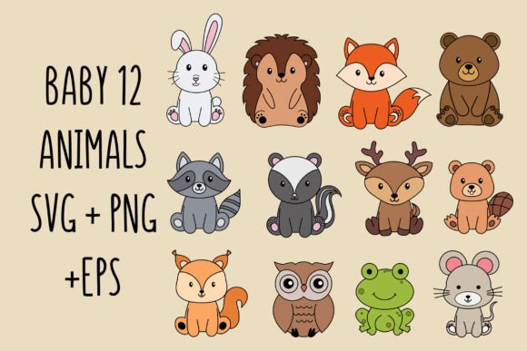 Download Woodland Animals Svg Colored Clipart - Animal Collection
