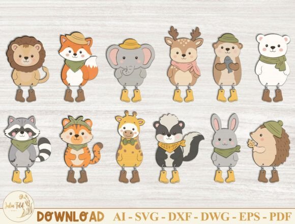 Download Animal Fridge Magnet Laser Cut Bundle - Animal Collection
