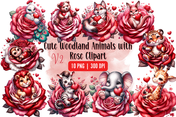 Download Watercolor Cute Woodland Animals Rose - Animal Collection