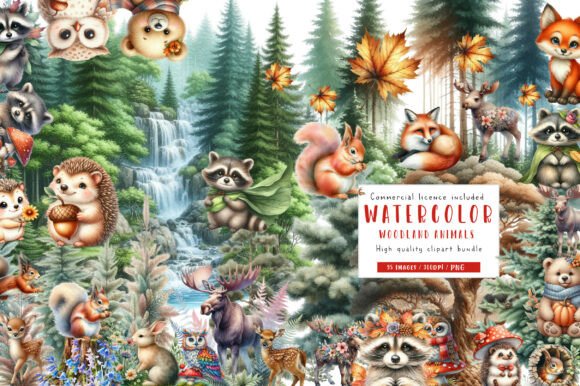 Download Watercolor Woodland Animals Clipart - Animal Collection