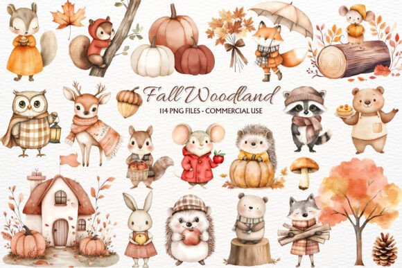 Download Fall Woodland PNG Autumn Animals Clipart - Animal Collection