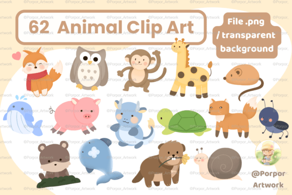 Download 62 Cute Animal PNG Clip Art Crafts - Animal Collection