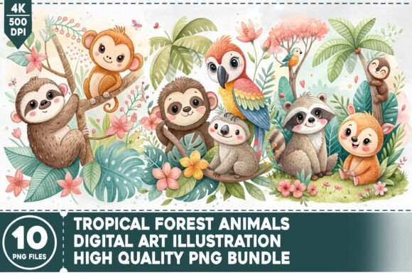 Download Tropical Forest Animals PNG Bundle - Animal Collection