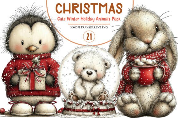 Download Christmas Cute Winter Holiday Animals Pa - Day Collection
