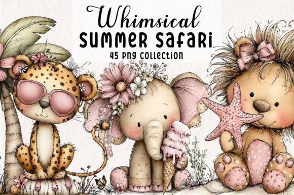 Download Whimsical Summer Safari Animals Clipart - Animal Collection