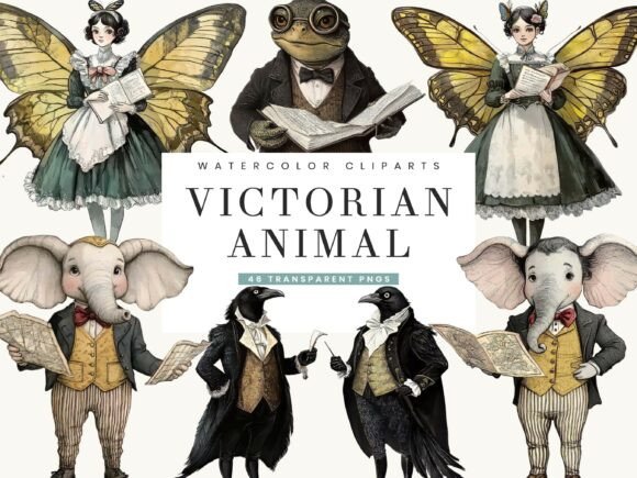 Download Victorian Whimsical Animal Clipart - Animal Collection