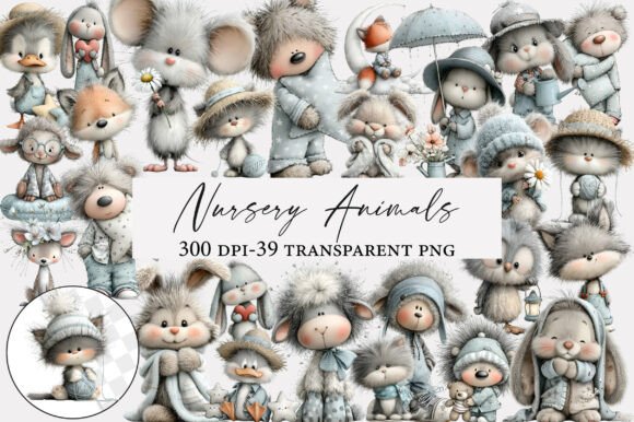 Download Watercolor Nursery Animals Clipart - Animal Collection