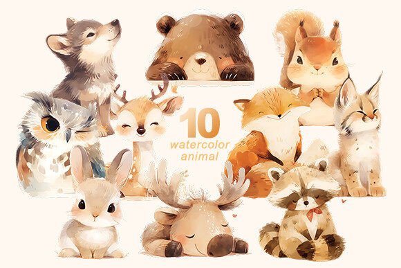 Download Watercolor Animal Bundle - Animal Collection