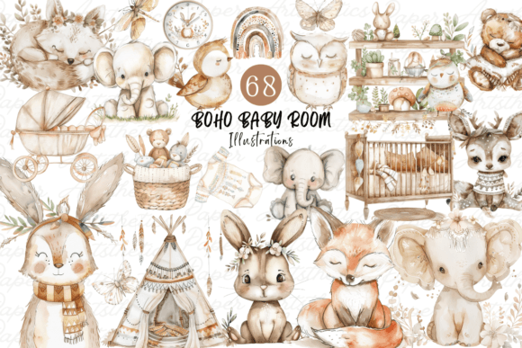 Download Boho Baby Clipart Bundle Boho Animals - Animal Collection