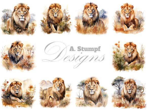 Download Lion Clipart Watercolor Animal Bundle - Animal Collection