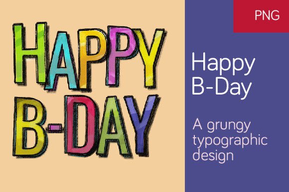 Download Happy B-Day Typographic Design - Day Collection
