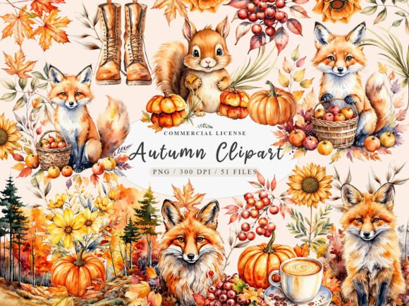 Download Cozy Fall Clipart, Fall Animals Clipart, - Animal Collection