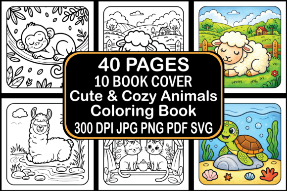Download Cute &amp; Cozy Animals Coloring Book - Animal Collection
