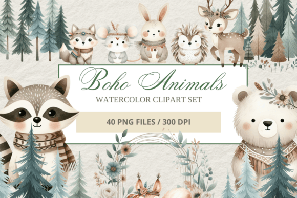Download Watercolor Woodland Animals Clipart - Animal Collection