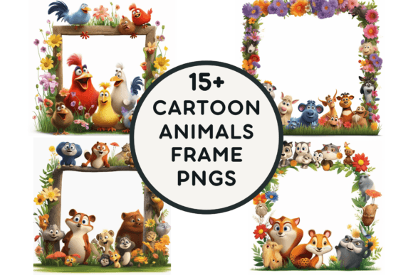 Download 15 Cartoon Animal Frame PNGS - Animal Collection