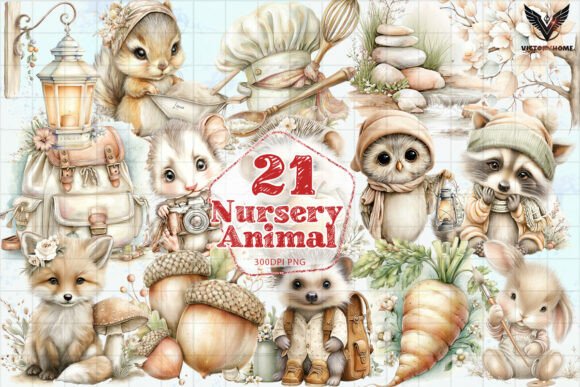 Download Nursery Woodland Animal Clipart PNG - Animal Collection