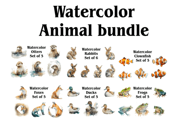 Download Watercolor Animal Bundle - Animal Collection
