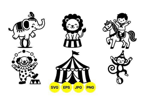 Download Vintage Circus Animal Clipart Set - Animal Collection