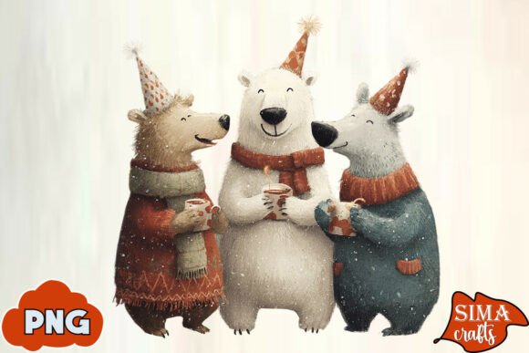 Download Christmas Animals Celebrating Polar Bear - Animal Collection
