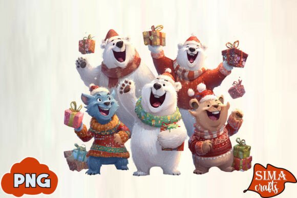 Download Christmas Animals Celebrating Polar Bear - Animal Collection
