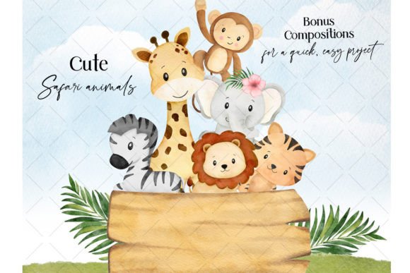 Download Safari Animals Watercolor Clipart - Animal Collection