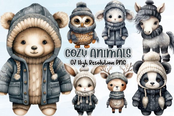 Download Cozy Animals Sublimation Clipart PNG - Animal Collection