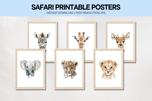 Download Safari Animals Prints Nursery Wall Art - Animal Collection