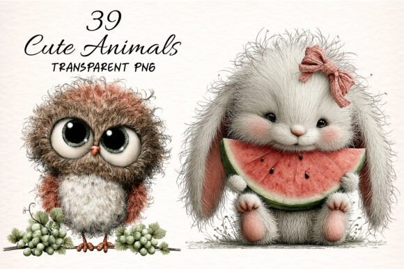 Download Whimsical Cute Animals Clipart Bundle - Animal Collection