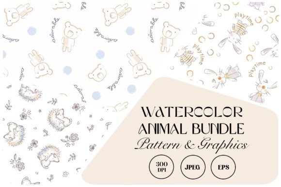 Download Watercolor Animal Bundle Pattern - Animal Collection