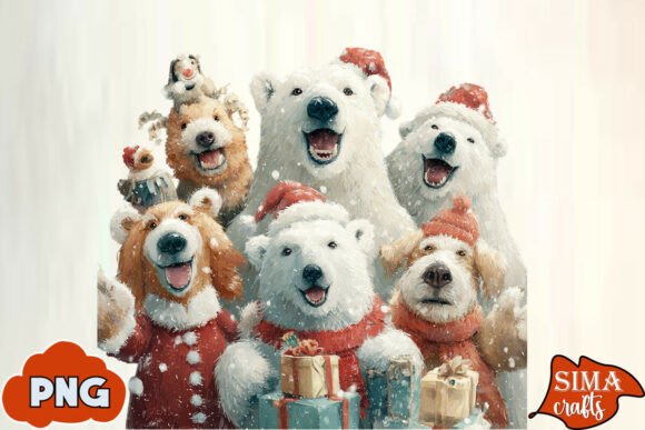 Download Christmas Animals Celebrating Polar Bear - Animal Collection