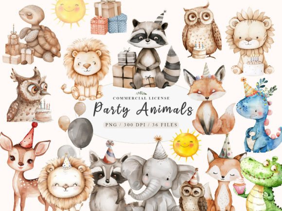 Download Birthday Baby Animal Clipart, Party Png - Day Collection