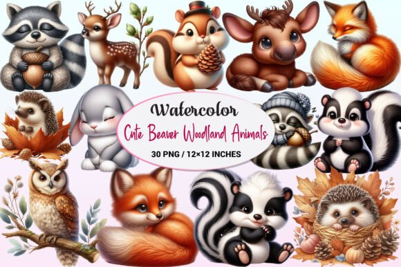 Download Cute Beaver Clip Art, Woodland Animals. - Animal Collection