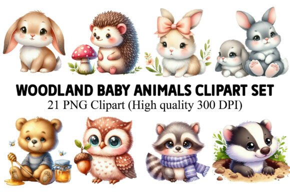 Download Woodland Baby Animals Clipart Set - Animal Collection