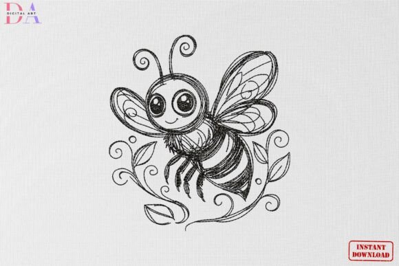 Download Cute Bee Sketch Nature Animal Art - Animal Collection