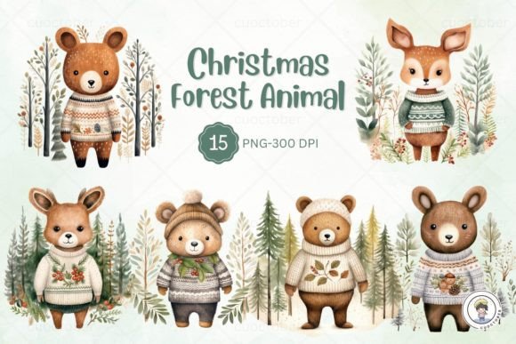 Download Christmas Forest Animal Clipart - Animal Collection