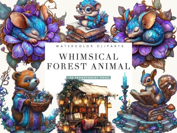Download Whimsical Forest Animal Clipart Bundle - Animal Collection