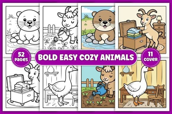 Download Cozy Animals Coloring Pages for Kids - Animal Collection