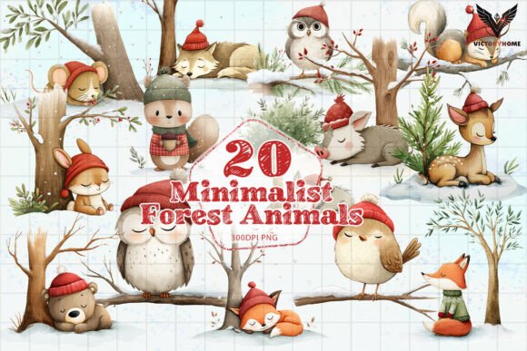 Download Minimalist Forest Animals PNG - Animal Collection