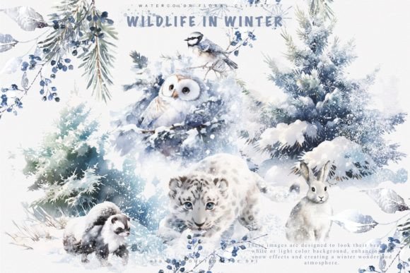 Download Watercolor Winter Animals Clipart Set - Animal Collection